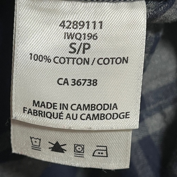 Haggar Navy & Grey Plaid Button-Up Shirt - Size S - Picture 5 of 8